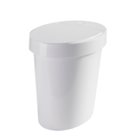 LIXEIRA PLÁSTICA COZA GLASS BRANCA 5L BRINOX