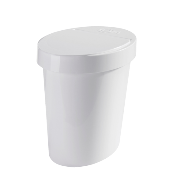 LIXEIRA PLÁSTICA COZA GLASS BRANCA 5L BRINOX