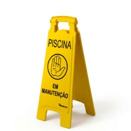 PLACA DE SINALIZAÇÃO PISCINA EM MANUTENÇÃO BRALIMPIA